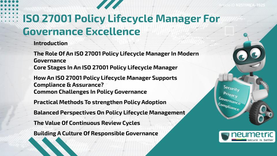 ISO 27001 Policy Lifecycle Manager For Governance Excellence