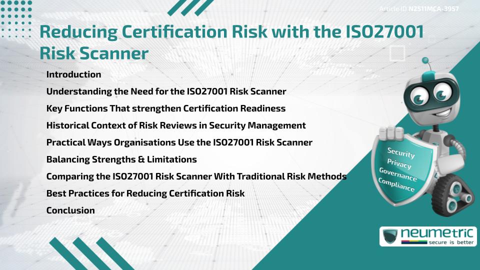 Reducing Certification Risk with the ISO27001 Risk Scanner