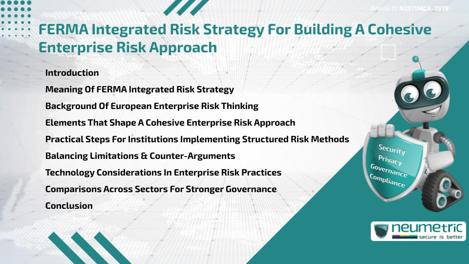 FERMA Integrated Risk Strategy For Building A Cohesive Enterprise Risk Approach
