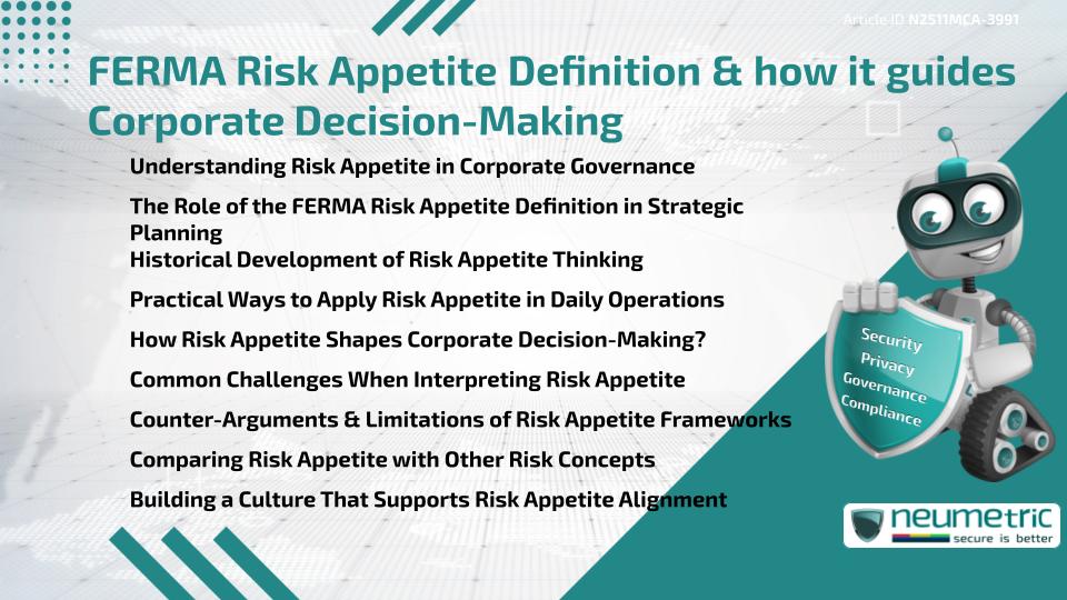 FERMA Risk Appetite Definition & how it guides Corporate Decision-Making