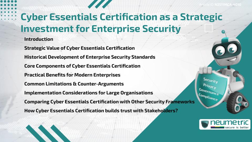 Cyber Essentials Certification as a Strategic Investment for Enterprise Security