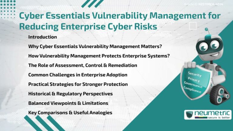 Cyber Essentials Vulnerability Management for Reducing Enterprise Cyber ...