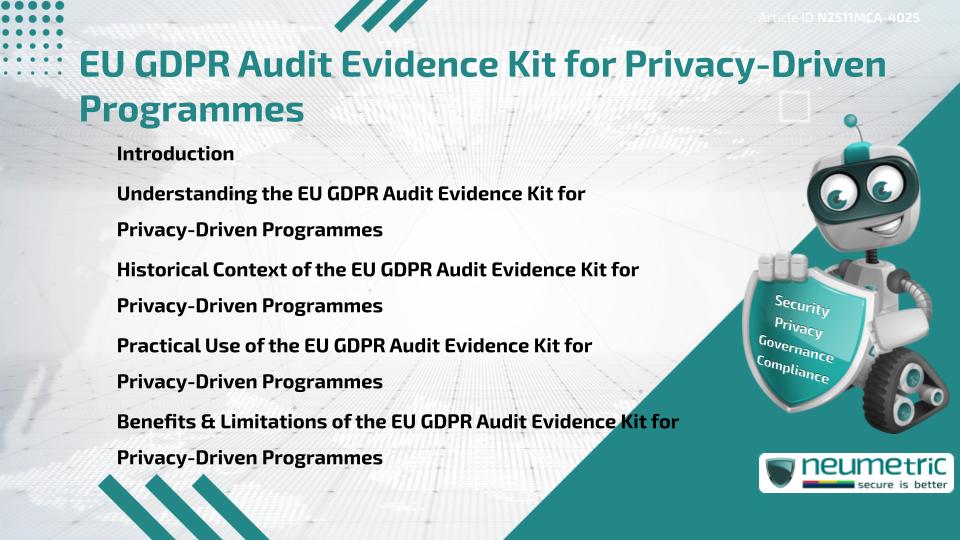 EU GDPR Audit Evidence Kit for Privacy-Driven Programmes