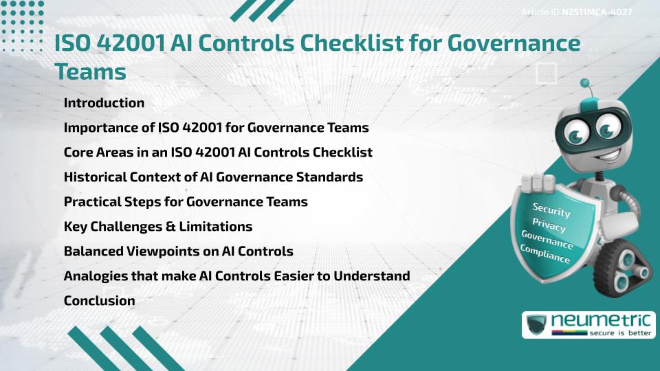 ISO 42001 AI Controls Checklist for Governance Teams