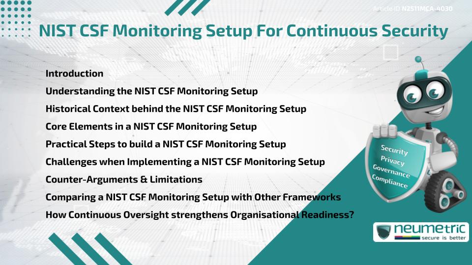 NIST CSF Monitoring Setup For Continuous Security