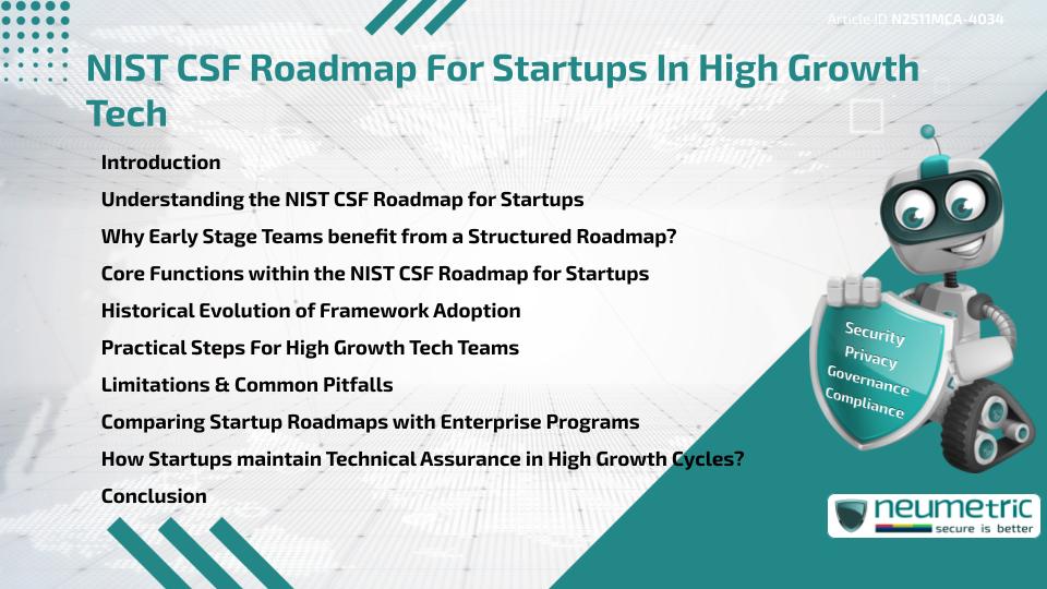 NIST CSF Roadmap For Startups In High Growth Tech