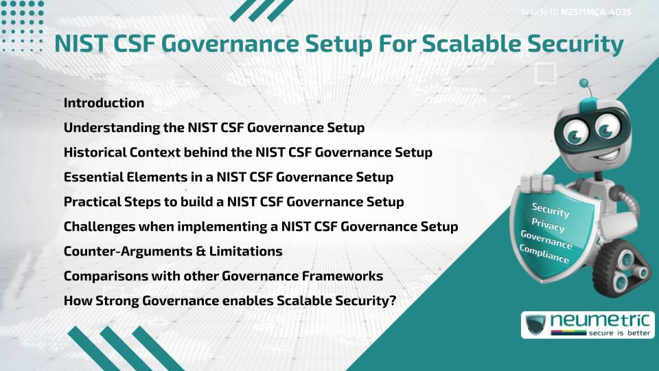 NIST CSF Governance Setup For Scalable Security