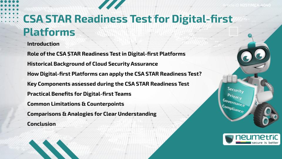 CSA STAR Readiness Test for Digital-first Platforms