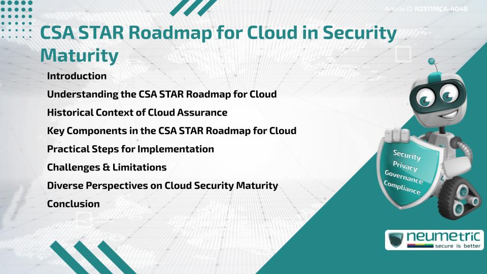 CSA STAR Roadmap for Cloud in Security Maturity
