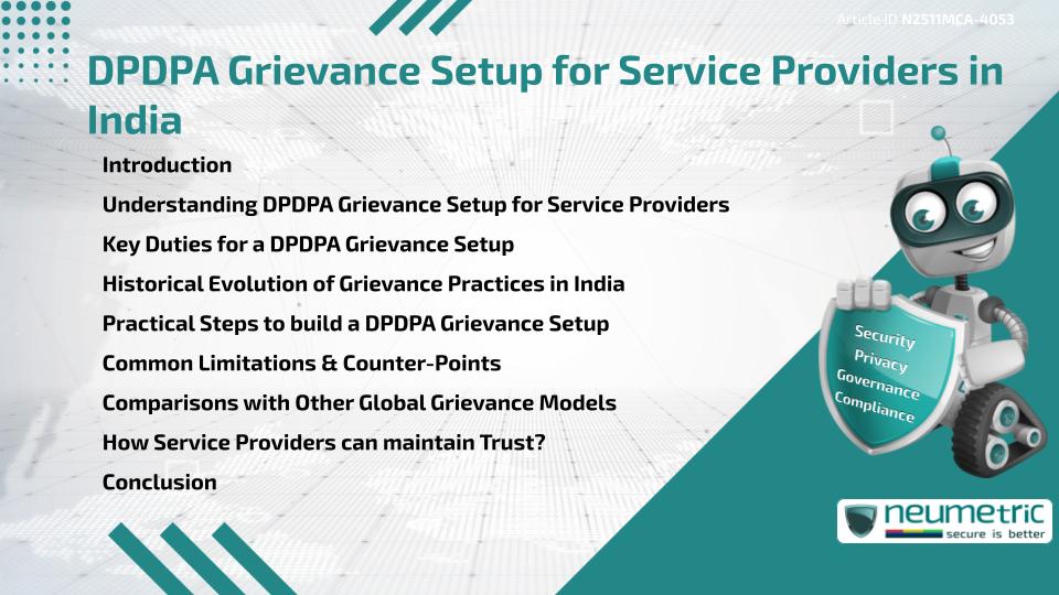 DPDPA Grievance Setup for Service Providers in India