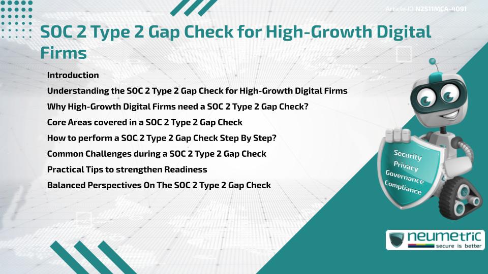 SOC 2 Type 2 Gap Check for High-Growth Digital Firms