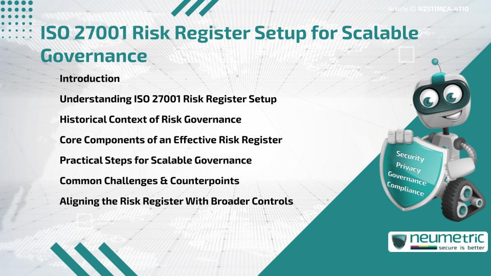 ISO 27001 Risk Register Setup for Scalable Governance