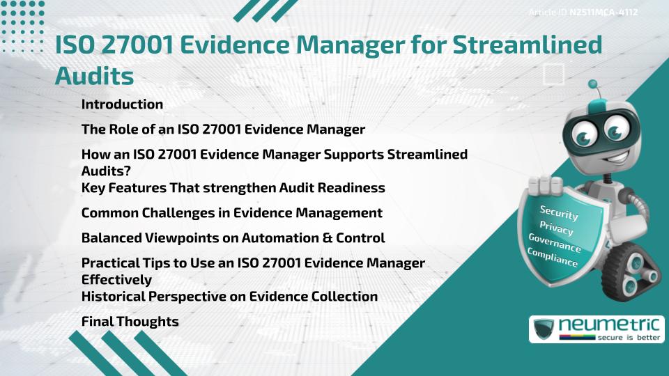 ISO 27001 Evidence Manager for Streamlined Audits