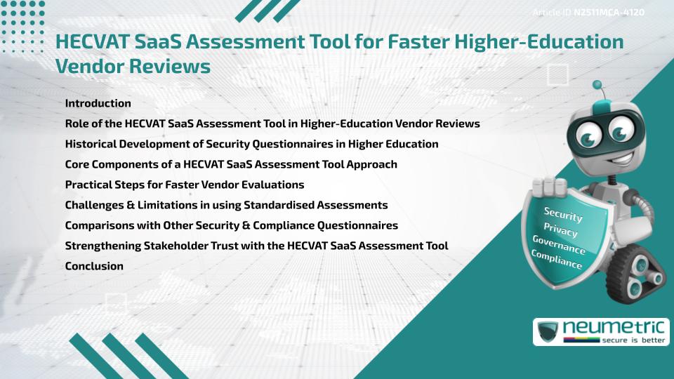 HECVAT SaaS Assessment Tool for Faster Higher-Education Vendor Reviews