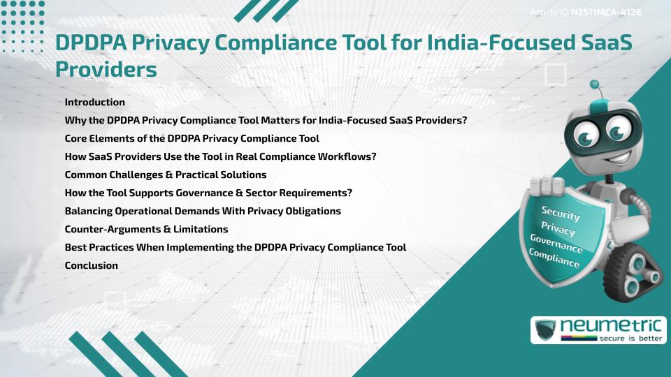 DPDPA Privacy Compliance Tool for India-Focused SaaS Providers