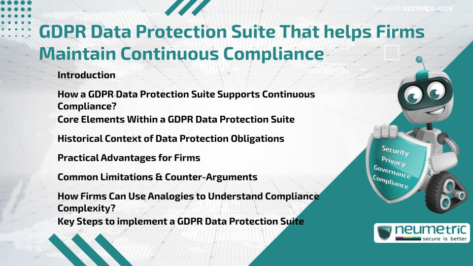 GDPR Data Protection Suite That helps Firms Maintain Continuous Compliance