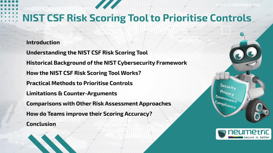 NIST CSF Risk Scoring Tool to Prioritise Controls