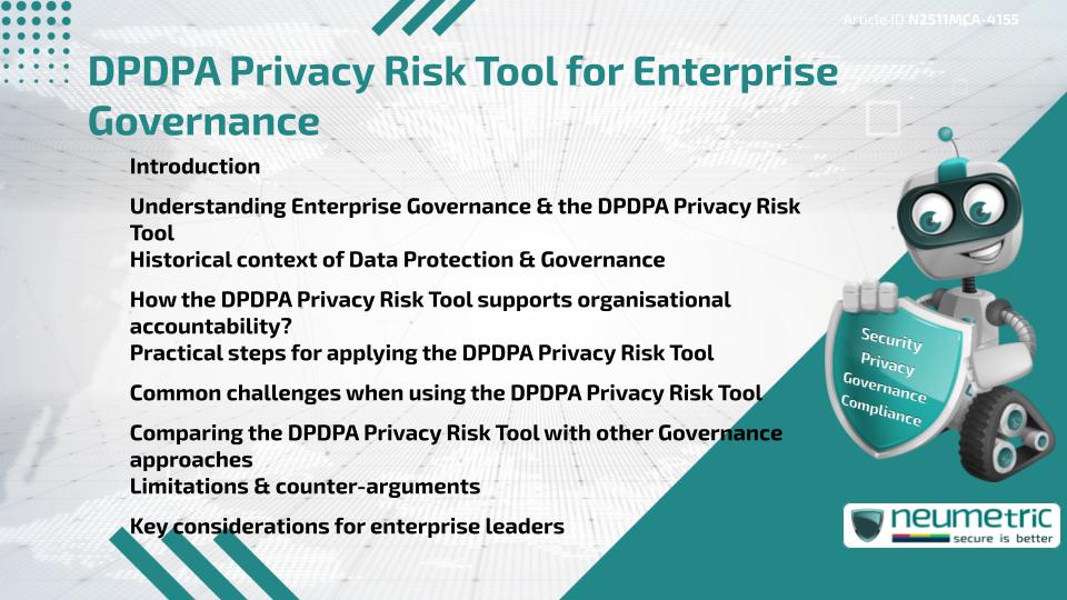 DPDPA Privacy Risk Tool for Enterprise Governance
