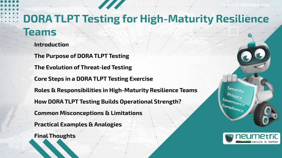 DORA TLPT Testing for High-Maturity Resilience Teams