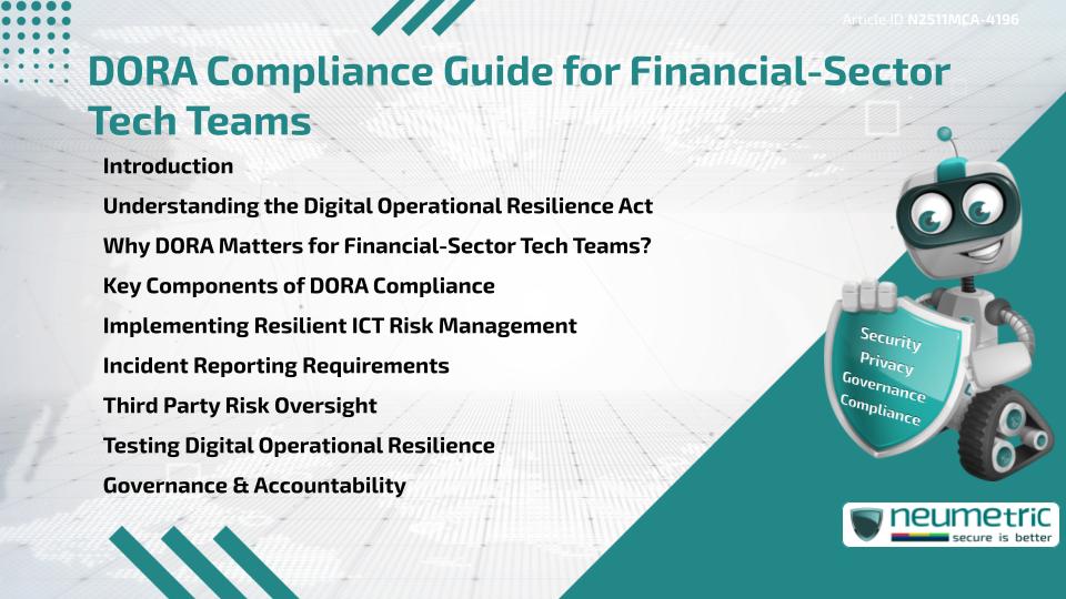 DORA Compliance Guide for Financial-Sector Tech Teams