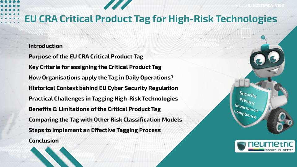 EU CRA Critical Product Tag for High-Risk Technologies