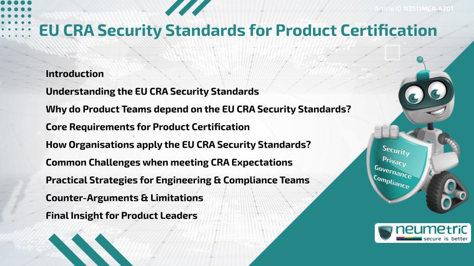 EU CRA Security Standards for Product Certification