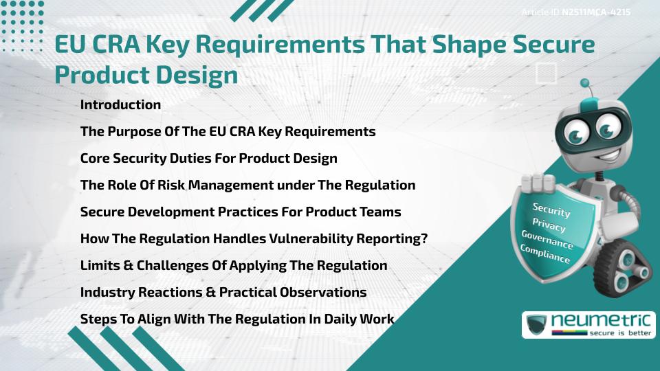 EU CRA Key Requirements That Shape Secure Product Design