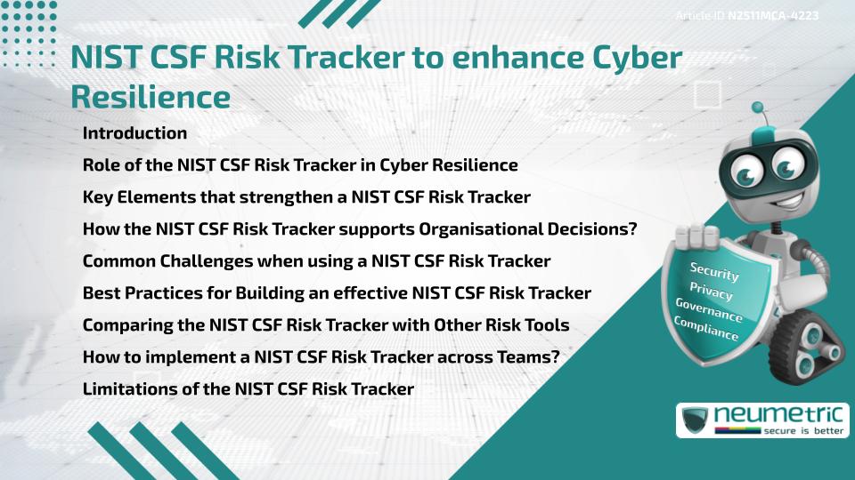 NIST CSF Risk Tracker to enhance Cyber Resilience
