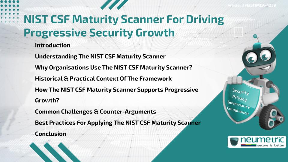NIST CSF Maturity Scanner For Driving Progressive Security Growth