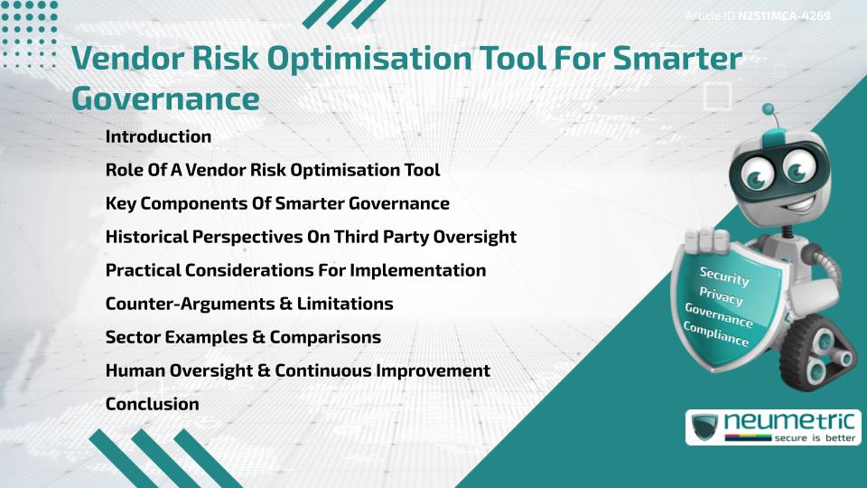 Vendor Risk Optimisation Tool For Smarter Governance
