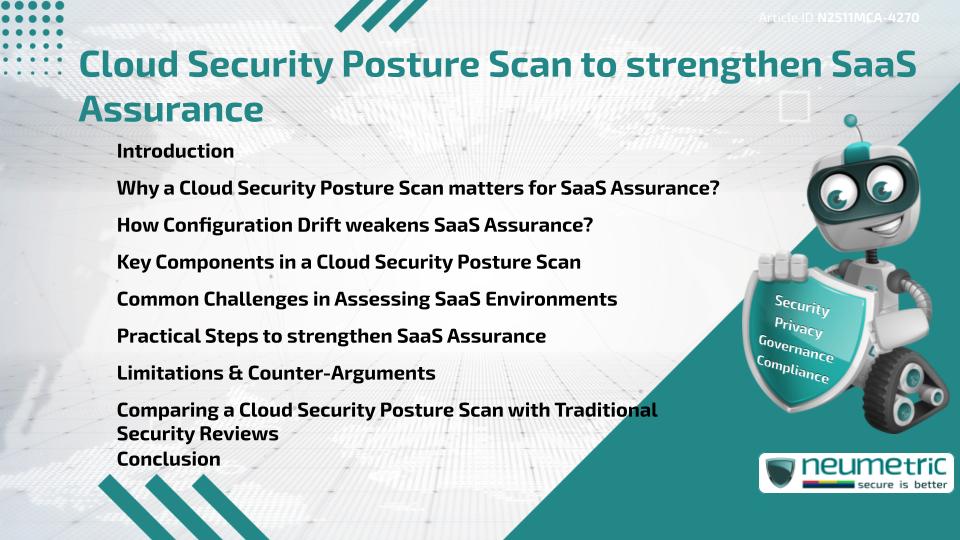Cloud Security Posture Scan to strengthen SaaS Assurance