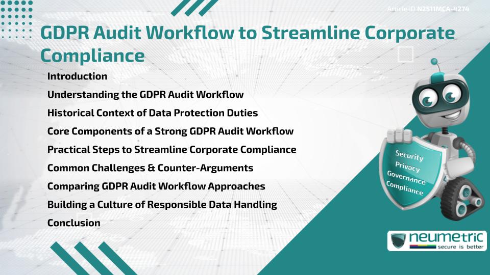 GDPR Audit Workflow to Streamline Corporate Compliance