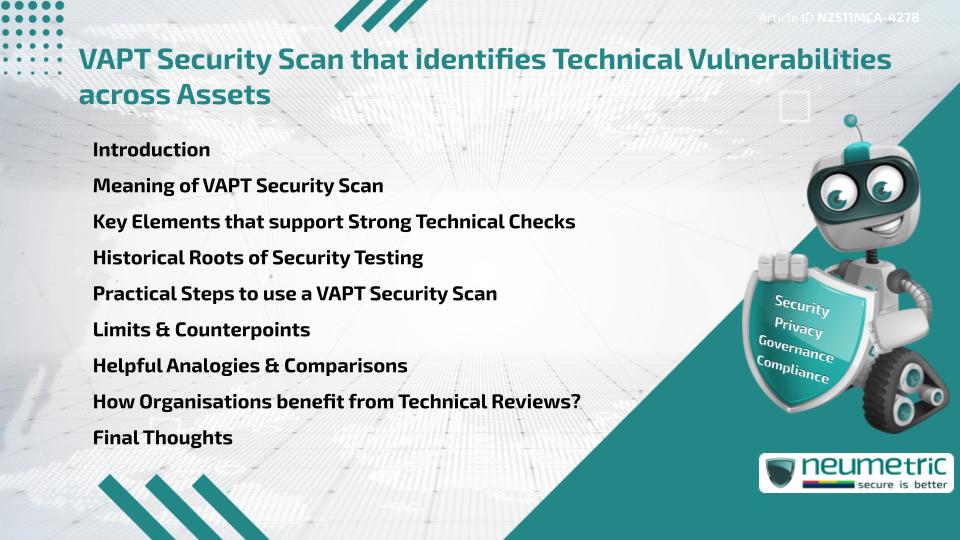 VAPT Security Scan that identifies Technical Vulnerabilities across Assets