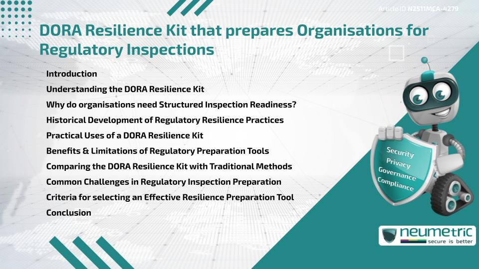DORA Resilience Kit that prepares Organisations for Regulatory Inspections