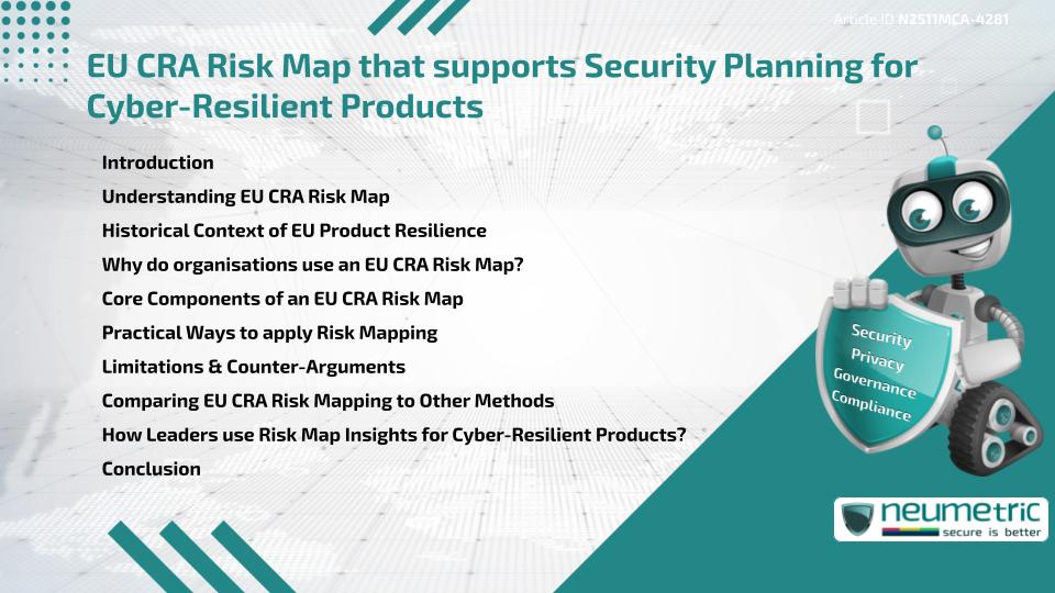 EU CRA Risk Map that supports Security Planning for Cyber-Resilient Products