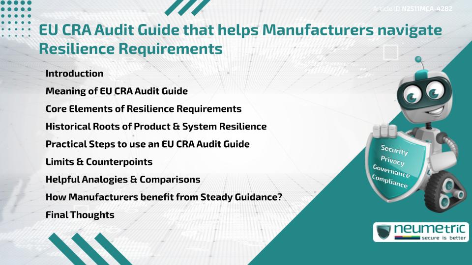 EU CRA Audit Guide that helps Manufacturers navigate Resilience Requirements