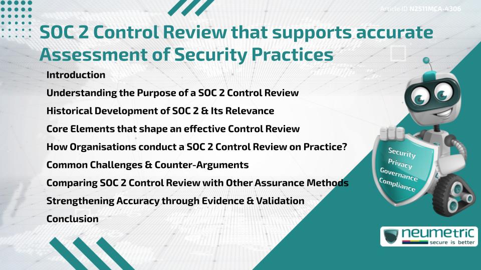 SOC 2 Control Review that supports accurate Assessment of Security Practices