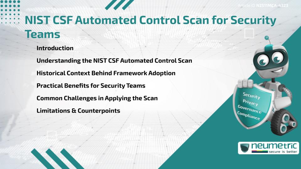 NIST CSF Automated Control Scan for Security Teams