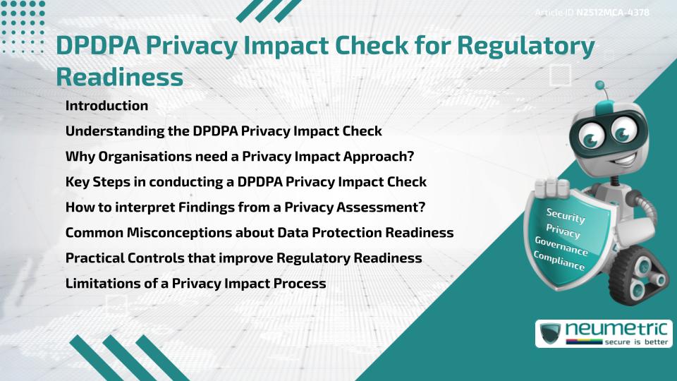 DPDPA Privacy Impact Check for Regulatory Readiness