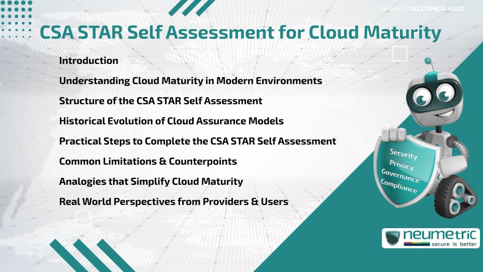 CSA STAR Self Assessment for Cloud Maturity