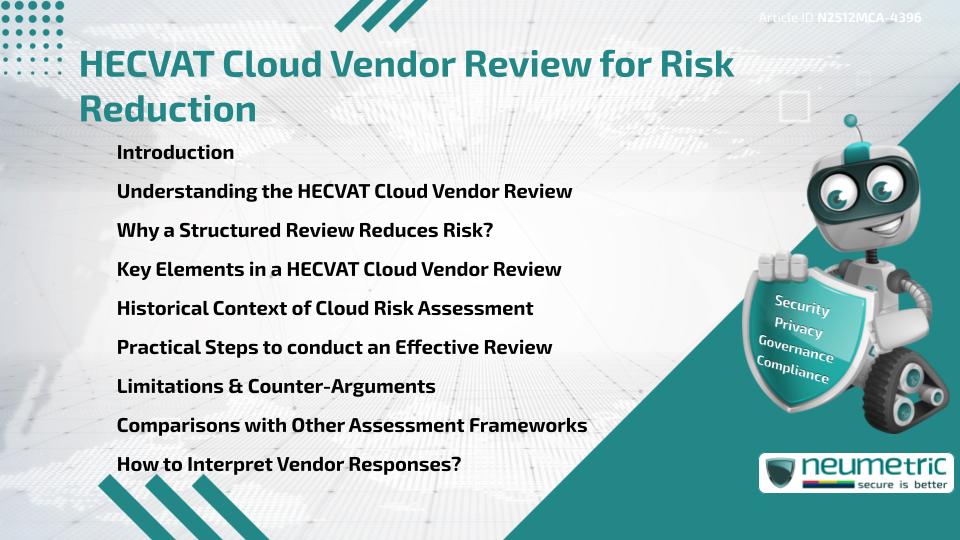 HECVAT Cloud Vendor Review for Risk Reduction