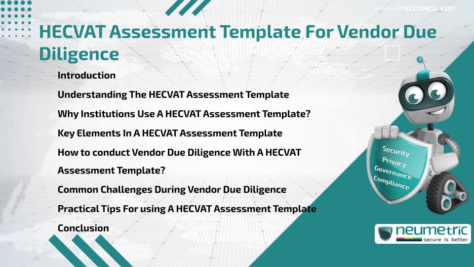 HECVAT Assessment Template For Vendor Due Diligence