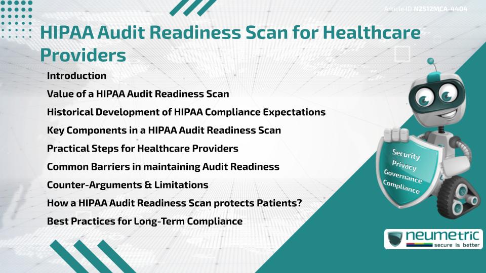 HIPAA Audit Readiness Scan for Healthcare Providers