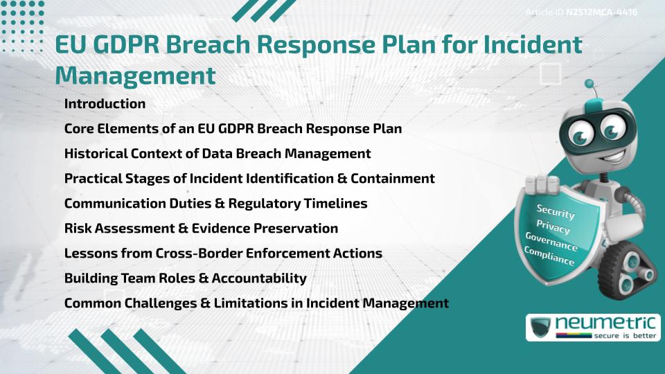 EU GDPR Breach Response Plan for Incident Management