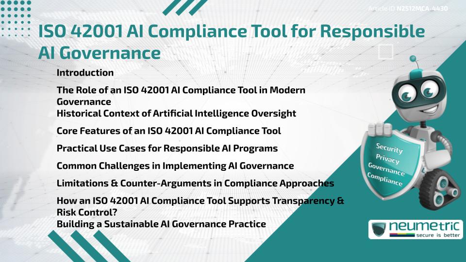 ISO 42001 AI Compliance Tool for Responsible AI Governance