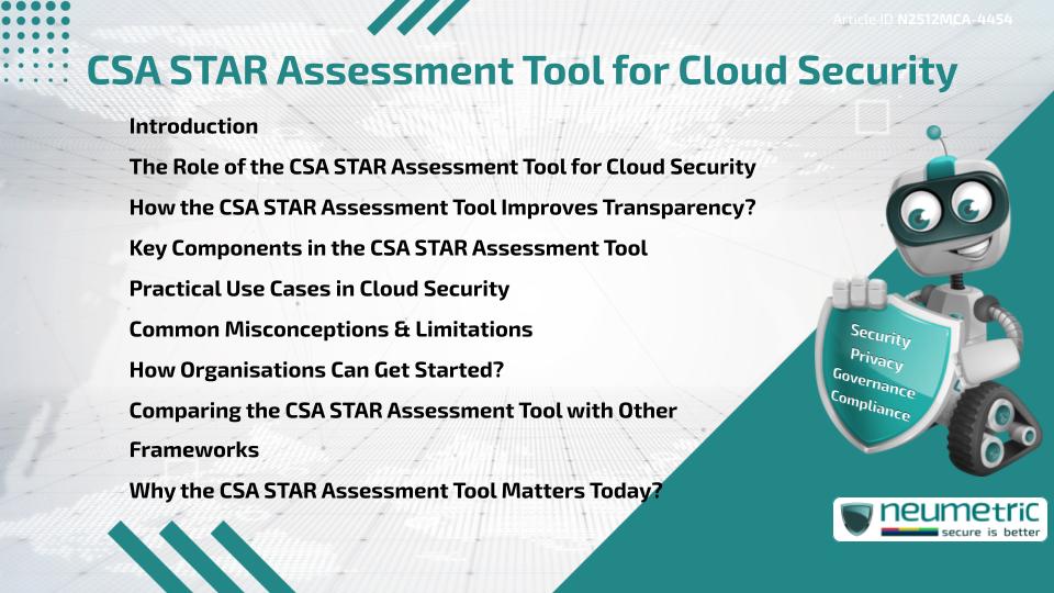 CSA STAR Assessment Tool for Cloud Security