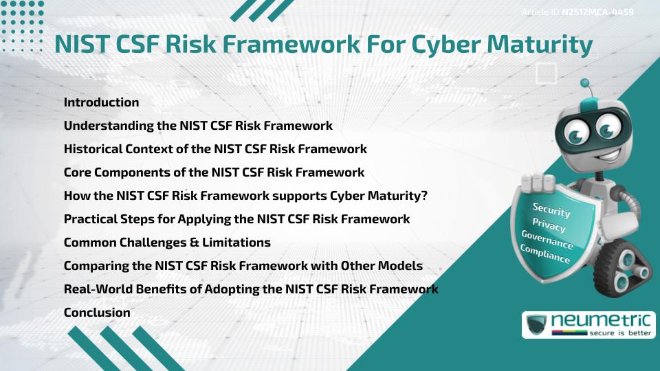 NIST CSF Risk Framework For Cyber Maturity