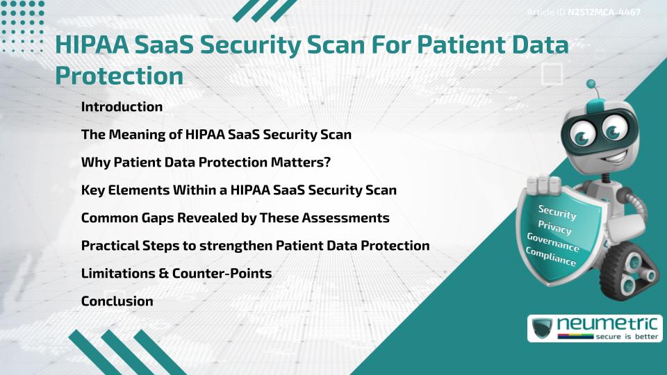 HIPAA SaaS Security Scan For Patient Data Protection