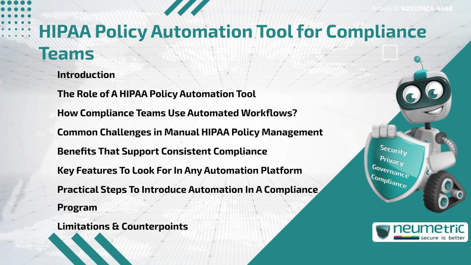 HIPAA Policy Automation Tool for Compliance Teams
