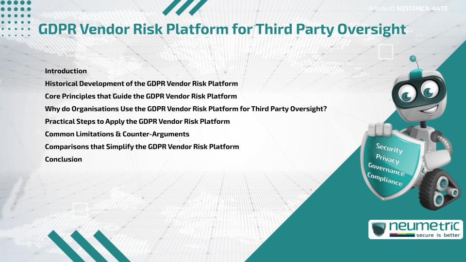 GDPR Vendor Risk Platform for Third Party Oversight